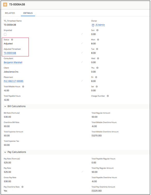 Timesheet Hours Corrections